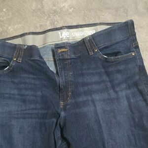Lee Straight Taper Jeans in Dark Blue Denim